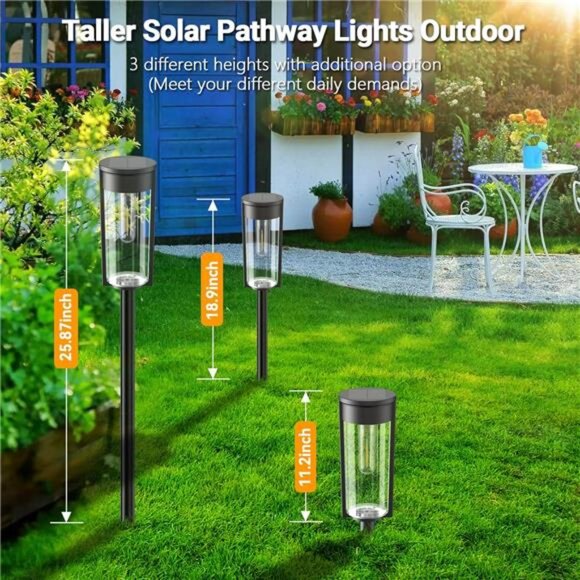 8 Pack Solar Lights Outdoor Waterproof Pathway Yard Garden Lawn Driveway Lightin - Picture 6 of 7
